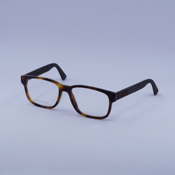 Gucci GG0011O 002 Eyeglasses Dark Havana 53mm Square Frame - Picture 1 of 9